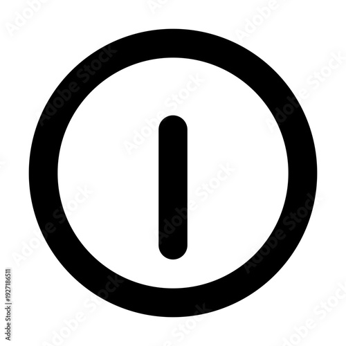 A minimal power button icon. A simple graphic of an on-off symbol, perfect for UI design and digital interfaces.