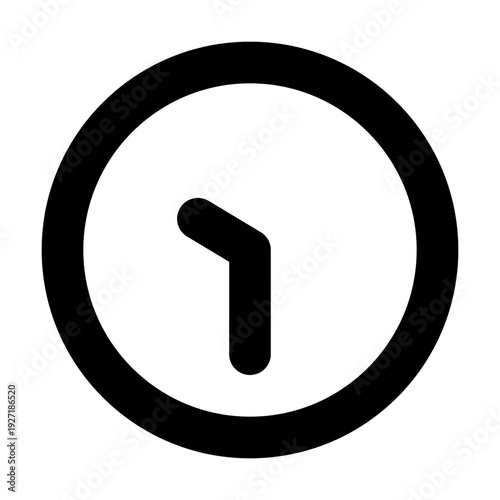 A clock icon, depicting the time, showing seven o'clock