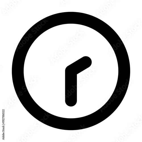 An Icon of a black clock on the wall showing time.