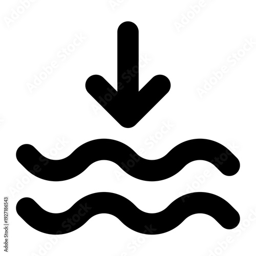 The water level with downward arrow icon