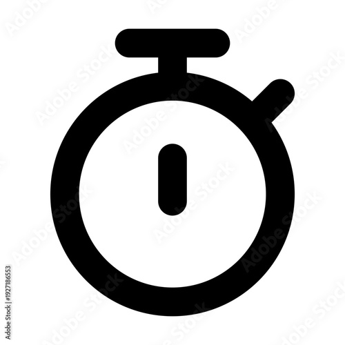 A monochrome illustration of a stopwatch icon. This image represents the concept of time and measurement