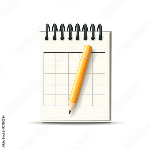 Sleek Calendar Pencil Icon Design Illustration