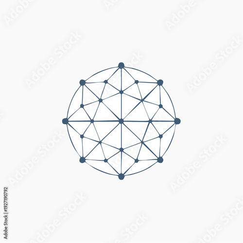 Geometric Network Structure Molecule Illustration Design.