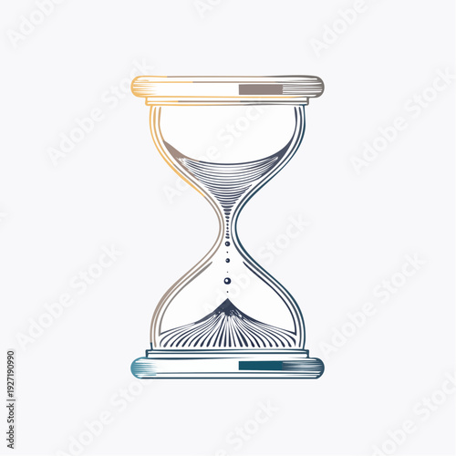 Hourglass with Sand Flowing Downwards.