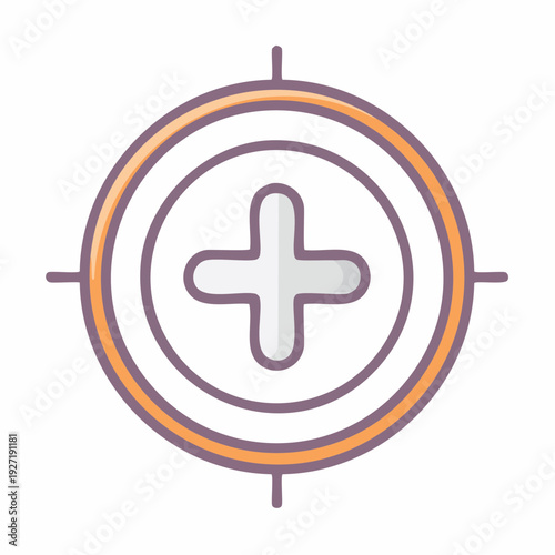 Medical Cross Symbol Inside Target Circle 1.
