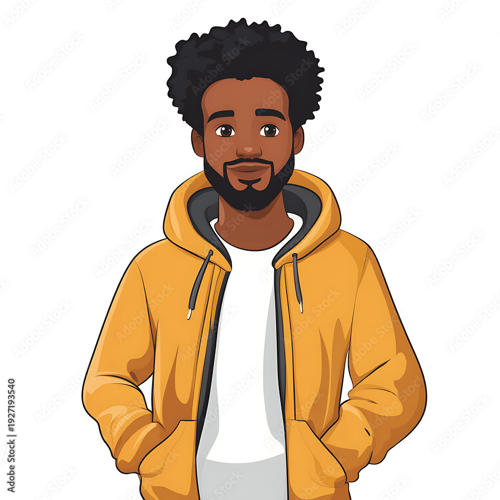 Obraz premium Stylish Afro Man in Casual Attire