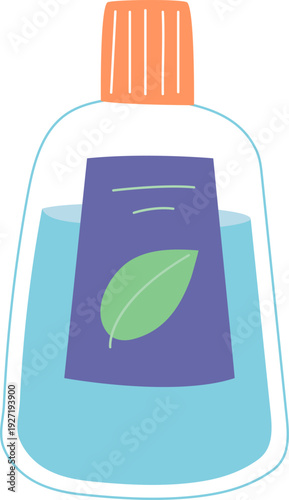 Mouthwash bottle. Oral freshener liquid color icon