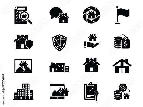 Real Estate and Property Management Icon Set