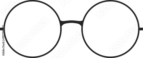 Round vintage glasses. Hipster fashion accessory icon
