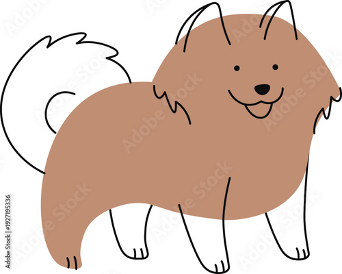 Chow chow dog doodle. Cute puppy drawing