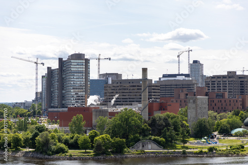 Industrial buildings and office towers in Gatineau, Canada