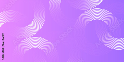 Abstract white circle lines on pink and purple background. Geometric stripe line art design for poster, brochure, cover, website, header, web banner, presentation, digital, footer.