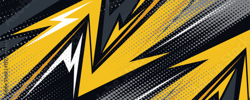 Abstract Car decal design vector. Graphic abstract grey yellow stripe racing background