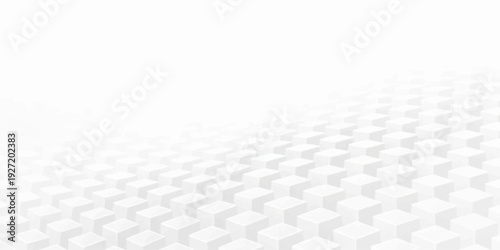 Seamless 3d geometric pattern with white dots and gray cubes on an abstract light background featuring a vector technology texture for a business wallpaper design