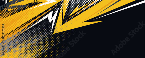 Abstract Car decal design vector. Graphic abstract grey yellow stripe racing background