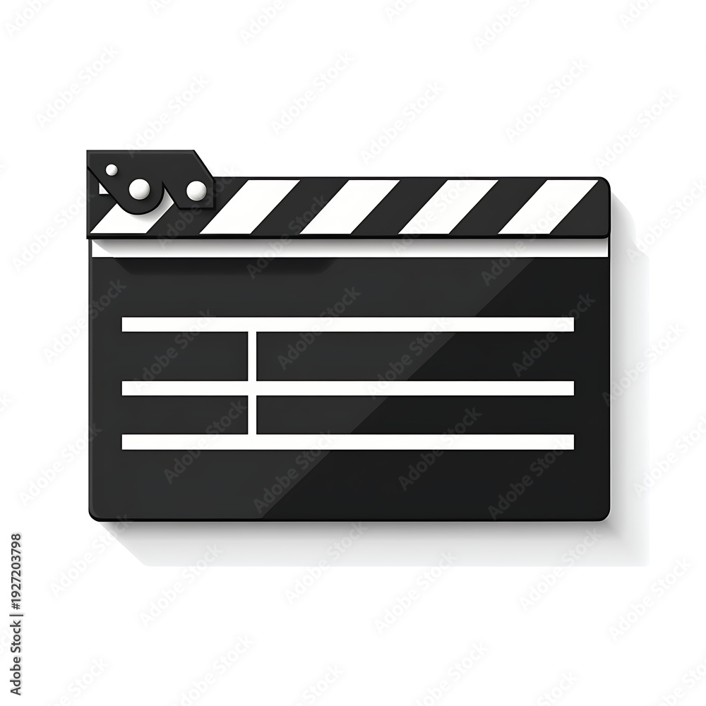 Fototapeta premium Cinematic Clapperboard Icon Vector Illustration