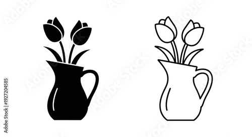 Mother's day flowers in vases - beautiful floral arrangement for special occasions Vector