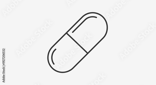 Simple line drawing of a capsule.
