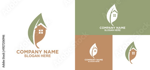 Eco House Leaf Logo