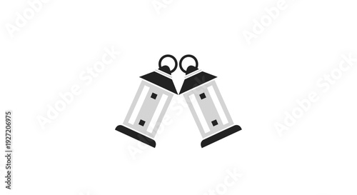 Simple black and white illustration of handcuffs.