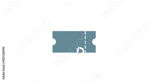 A blue ticket stub with perforated edge on white background.