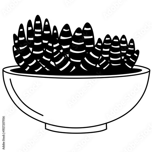 Aesthetic ornamental plant silhouettes