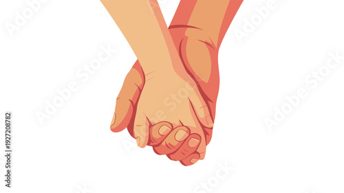 A tender illustration of two hands holding.