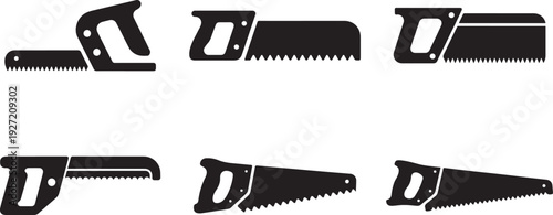Saw Icons: Assorted Saws for Woodworking, Metal Cutting, and Construction