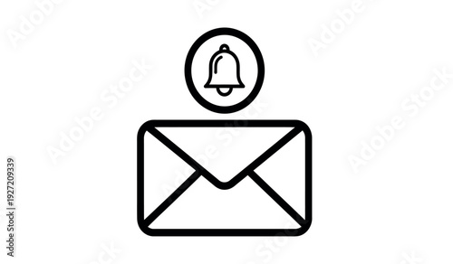 Notification email icon with a bell symbol
