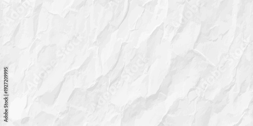 White crumpled paper texture background with organic folds and soft shadows for minimalist creative graphic design