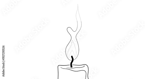 Burning candle flame with smoke rising.