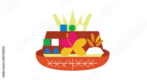 Colorful traditional Mexican food basket.