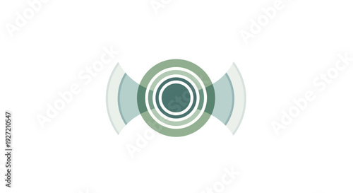 Green and white circular graphic design.