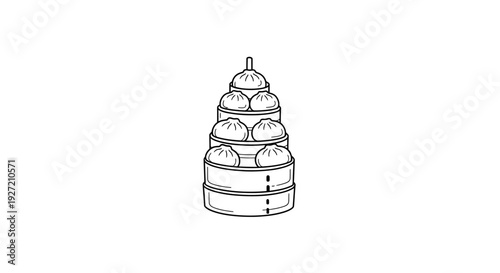 Detailed drawing of a wedding cake.