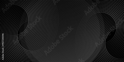 Dark pattern circles lines effect with dark background. Simply for wallpaper, banner, poster, flyer.