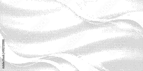 Abstract Black and White Flowing Halftone Wave Background Vector for Modern Design, Perfect for tech presentations, corporate reports, fintech branding and digital interfaces