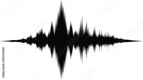 Abstract black sound wave graphic a symmetrical and dynamic design element on transparent background a striking silhouette high quality professional detailed