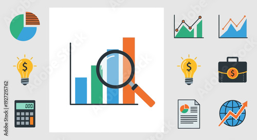 Business analytics and financial growth illustrations