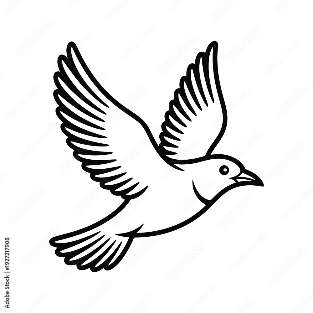 Obraz premium Minimalist Flying Bird Silhouette for Freedom and Nature Design