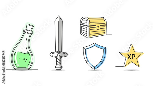 Collection of Role-Playing Game and Gaming Icons