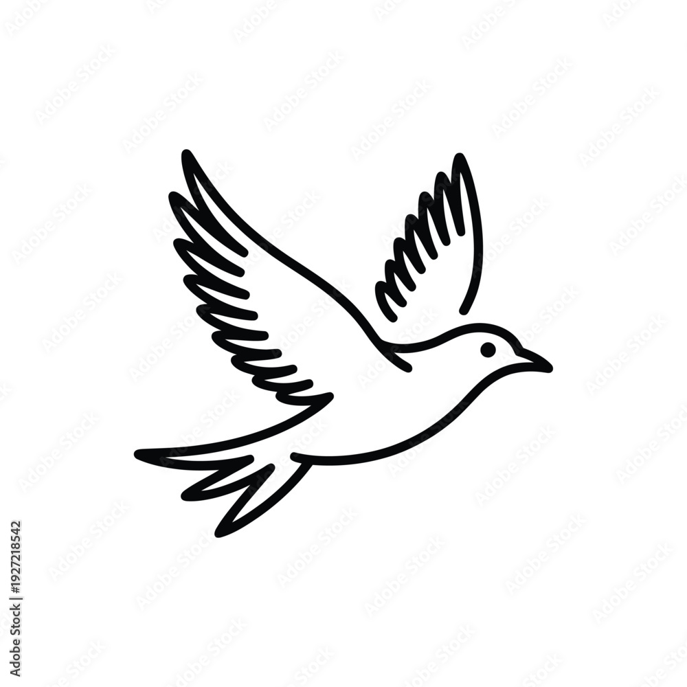 Fototapeta premium Graceful Flying Bird Silhouette for Nature and Freedom Themes