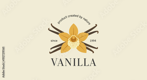 Vintage Vanilla Botanical Illustration – Hand-Drawn Floral Engraving Label Design