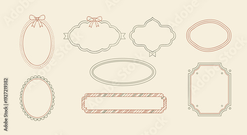 Vintage Decorative Frame Collection – Elegant Oval and Ornate Border Templates Set