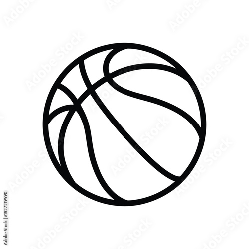 Classic Basketball Sports Ball Outline for Athletic Team Design