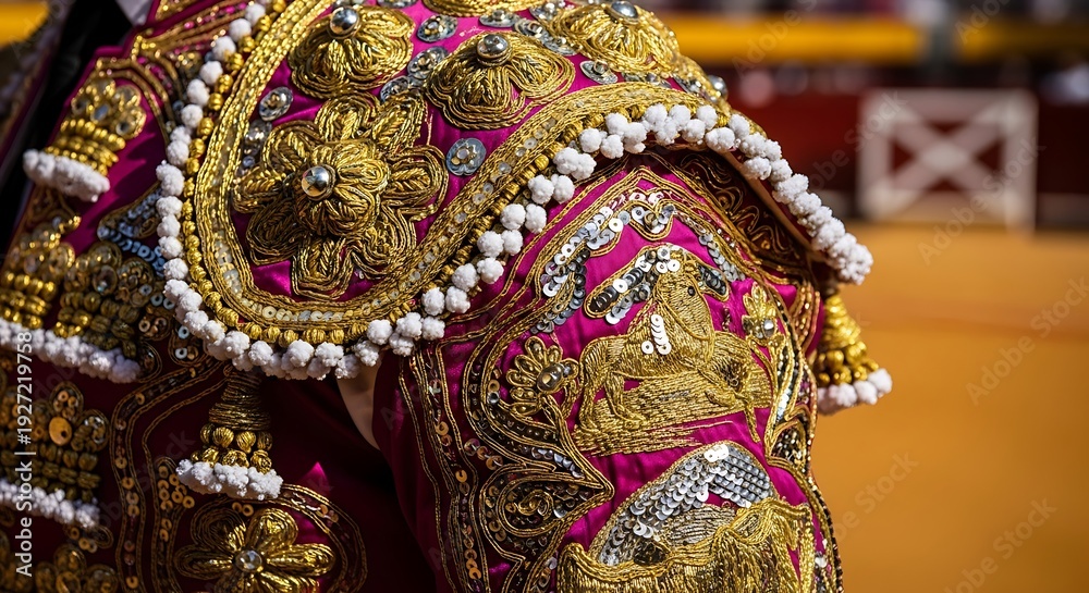 Naklejka premium Ornate Elephant Head Decoration with Pearls.