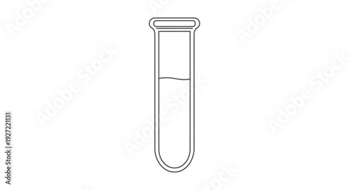 Simple line drawing of a science test tube with liquid