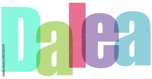Colorful Dalea Text Typography on White Background