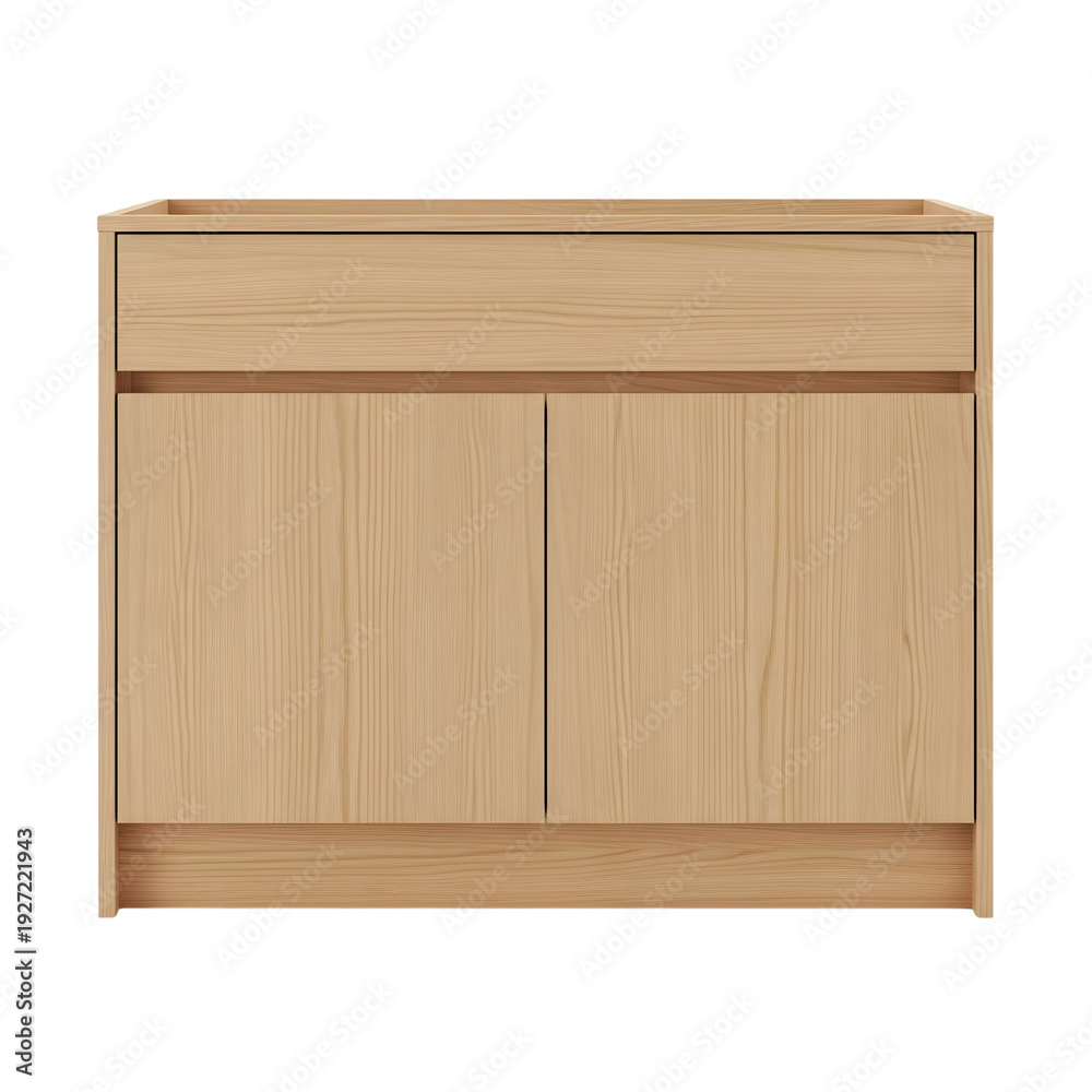 Naklejka premium Light wood cabinet with two doors