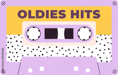 Old hits music tape. Retro mix cassette