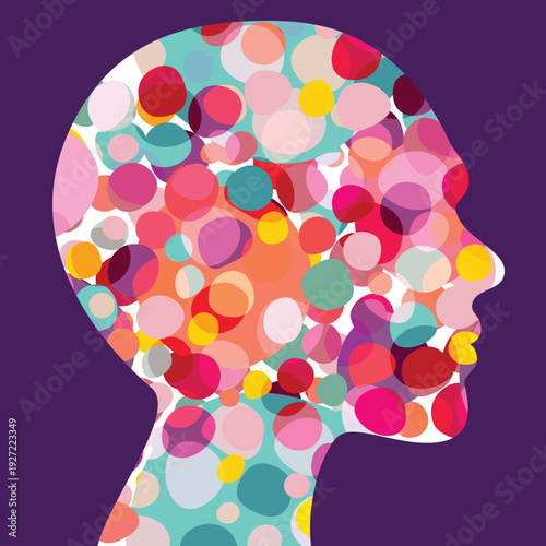 People, human concept. Abstract color background. Vector ilustration.